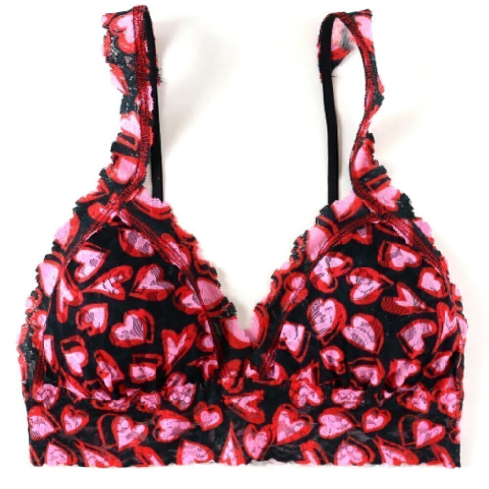 Hanky Panky Printed Signature Lace Padded Crossover Bralette Love Potion Nwt — image 5 of 8